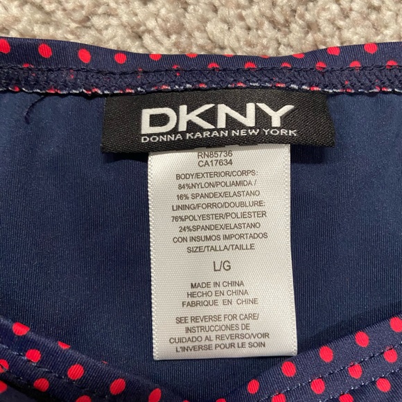 🆕 NWT DKNY Red & Navy Polka Dot Side Ring Swimsuit Bottom (never worn) - Picture 3 of 5